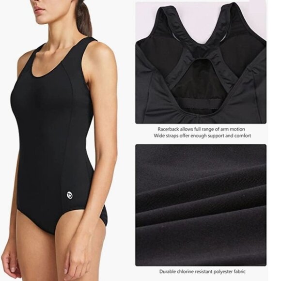 BALEAF Conservative Athletic Racerback One Piece Training Swimsuit 40/XL - Picture 1 of 8